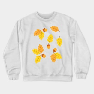 Autumn oak leaf and acorn pattern Crewneck Sweatshirt